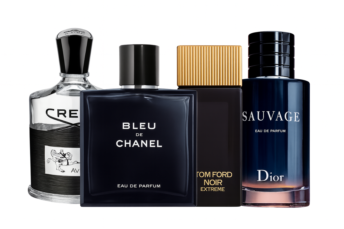 Compra 1, Ricevi 4: Creed Aventus, Bleu de Chanel, Dior Sauvage e Tom Ford Noir Extreme + 2 Brindes Esclusivi – Black Friday Edition
